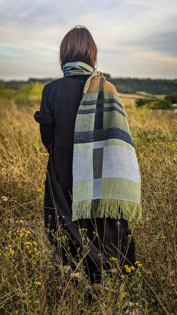 Handwoven lambswool scarf